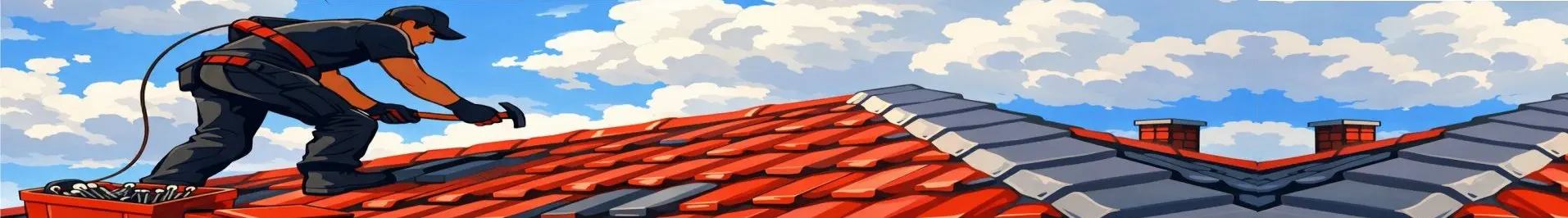 Dakdekker werkt veilig op een pannendak en voert professionele dakwerken uit