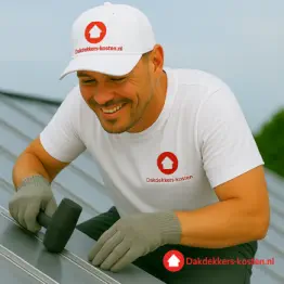 Dakdekker plaatst zinken dakbedekking op een zinken dak