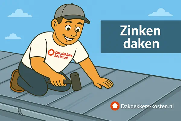 Dakdekker werkt aan zinken dakbedekking op een zinken dak